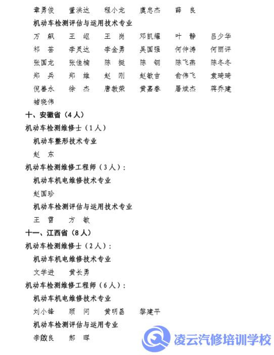 机动车检测维修工程师